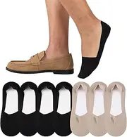 [Heatuff] 7 Pairs Mens No Show Socks Non Slip Low Cut Liner Socks Casual Thin Invisible Socks for Flat Boat