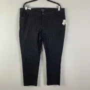 Gap Slim City Crop Pants Size 18 Black Pattern Stretch