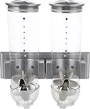 ＫＬＫＣＭＳ Cereal Dispenser for Dry Food Kitchen Storage Jar Wall Mounted Canister for Coffee Beans, Silver
