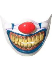 Scary Big Mouth Clown Half Face Latex Mask