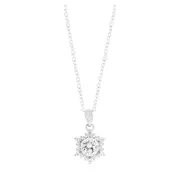 Zamel's Sterling Silver with White Cubic Zirconia Snowflake Pendant Jewellery