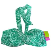 Tabitha Brown x Target NWT Halter Tie Bikini Top Green White Print Sz 3X 24W-26W