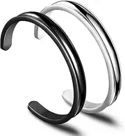 [Zuo Bao] Double Channel Hair Tie Bracelet Holder for Women Stainless Steel Groove Ponytail Holder Bracelet, Can Holds 2 Hair Ties