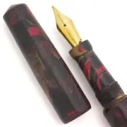 Ranga Abhimanyu Premium Ebonite Fountain Pen - Grey Red Cream, JoWo 6 Nibs (New)