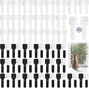 80PCS Tacky Tape for Cat Net for Balcony, Attachment of Cat Net for Balcony, No Drilling, Adhesive Hook Outdoor for Cat Net, Cat Safety Balcony Net Adhesive for Cable Management Home and Office