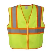 Cordova VZ251PS Type R, Class II, Lime Mesh Vest, Zipper Closure, Two-Tone...