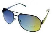 Kenneth Cole Reaction Mens Matte Black Metal Aviator Sunglass, KC1432. 2B