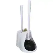 Mainstays Toilet Plunger & Brush with Caddy Set- White