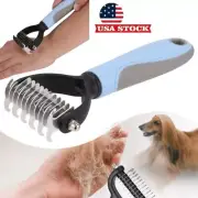 2 Side Dog Brush Shedding Dematting Pet Grooming Cat Hair Undercoat Rake Comb