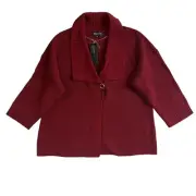 NWT Jones New York Cardigan Womens 2X Red Rose 3/4 Sleeve Button Front Sweater