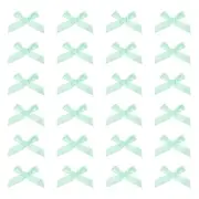80 Pcs Mini Ribbon Bow 1.8 Inch Mini Fabric Satin Ribbon Light Green