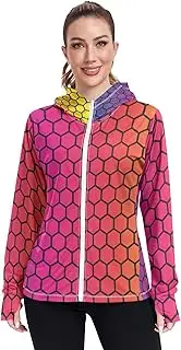 [Caihoyu] Plain Hoodie with Thumb Holes Rash Guard Shirts UPF 50+ Protection Lightweight Sweatshirt for Hiking Outdoor, Multicolor25, Medium