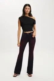 [Cotton On Women] Cotton On Women - Low Rise Bootcut Jean - Berry black 16 BERRY BLACK