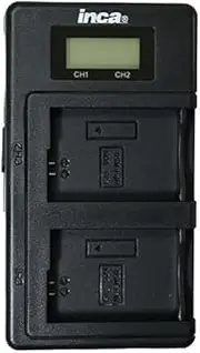 Smart Charger Powerful; Useful Inca Twin Charger for Sony NP-FW5 inc USB Cord and Input Micro & Type-C Port, LCD Screen, Includes PowerBank Feature, Black (CD-SD014)