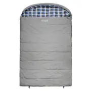 Wildtrak Frankland Grey 230x120cm Hooded Double Sleeping Bag Thermal Sleeper