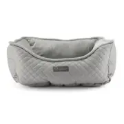 NANDOG Micro-Plush Prive Collection Quilted Vegan Leather Dog & Cat Bed - Light