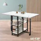 Folding Dining Table Extendable Kitchen Home Dinner Desk Foldable with Wheels