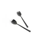GABEL & TELLER Satin Black 2 Piece Salad Server Set