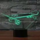 USB 7 Colors Changing Night Light Desk Table 3D LED illusion Skateboard Lamp B