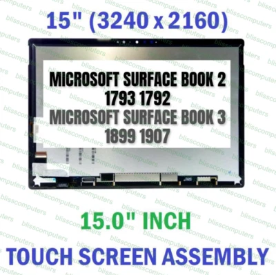 Microsoft Surface Book 2 15" 1793 LCD Display Touch Screen Replacement