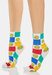 Color Me Crazy Checkered Ankle Socks