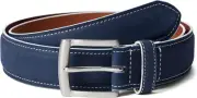 Painted Edge Belt - Belts for Men - Silvertone Buckle Closure - Leather Painted