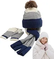 [Vibhgtf] Set of hat and scarf for children, hat, scarf and gloves - warm hat children's mittens, hats and gloves, winter scarf set, wool gloves, hat scarf for children