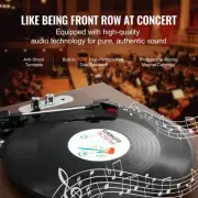 Bluetooth Vinyl Record Player 3Speed Belt Driven Turntable with 10W Speakers