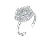 Silver Engagement & Wedding Adjustable Ring