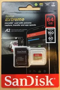 在飛比找Yahoo!奇摩拍賣優惠-SanDisk Extreme MicroSDXC 64G 