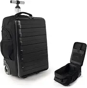 [Temilla] Multi-Useful Carry-On Luggage Fit 17.3 Inch Laptop airline approved with Wheels，Travel suitcase backpack with wheels that can be pulled and carried for Overnight bag and Business，19Inch,