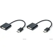 2x Connect Cable BLK Male DisplayPort to Female DVI Cable Adapter Connector 0.2m
