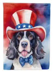 English Springer Spaniel Patriotic American House Flag Large Porch Sleeve Pole