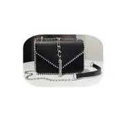 British Fashion Simple Small Square bag Designer Handbag PU Leather Rivet Tassel Chain Shoulder Bags
