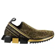 Dolce & Gabbana Slip-On Trainers Sorrento Logo Leopard Gold Black 41 11 12464