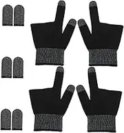 OKUMEYR 2 Pairs Ultra Thin Mobile Gaming Finger Sleeves of Comfortable Non Slip Touch Screen Gloves for Gamers Elastic Design for Secure Fit and Enhanced Control