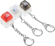 [Baluue] 3pcs Creative Keycap Keychain Unique Bag Decor Pendant Charm Durable Key Ring for Backpacks Handbags Versatile Keyboard Accessory Non Illuminated Design