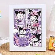 Akutoer Cute Cartoon Diamond Drawing Kits, Kawaii Painting with Diamonds, Gem Arts & Crafts, DIY Paint Supplies with Frames for Home Decor(Kumi-2)