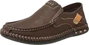 [OutPro] Moccasin Men's Slippers Leather Lightweight Loafers & Slip-ons Soft Flat Boat Shoes Summer Casual Shoes