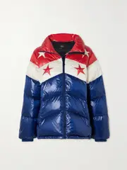 [Perfect Moment] Perfect Moment - Stellar Quilted Glossed-shell Down Ski Jacket - Navy - x small x small Blue