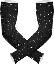 [Yoogain] UV Protection Compression Sleeve Women Astral Stars Black Shining Long Sleeve For Garden Working Anti-Run cubre brazos, Astral Stars Black Shining