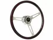 1969-89 Chevrolet Camaro 6-Bolt 15" Classic Espresso Wood Steering Wheel Kit (for: Chevrolet)