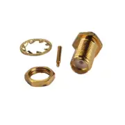 RP-SMA Female Bulkhead Solder Connector for 0.086" RG405 Semi Rigid Cable