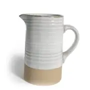 Barnyard Designs 1.5 Quart White Ceramic Pitcher, Vintage Rustic Farmhouse