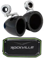 Pair Kicker 4" KMMTES Mini Marine Tower Enclosures+Free Bluetooth Speaker