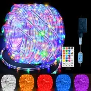 33Ft LED Rope Lights Outdoor Plug in, 16 Color Changing String Lights Indoor ...
