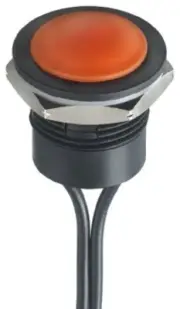 Apem PUSH BUTTON SWITCH 2A 24V DC Momentary SPST, Flying Lead, Round ORANGE