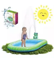 2 in 1 Inflatable Sprinkler Pool Water Park for Kids Toddlers Play Summer Fun