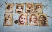 8-Vintage-Children-Girls-Ephemera-Junk Journal-Linen Cardstock-Gift-Hang-Tags