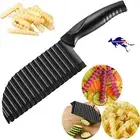 Potato Crinkle Cutter Wavy Slicer Steel Blade Knife Vegetable Chip Blade Kitchen